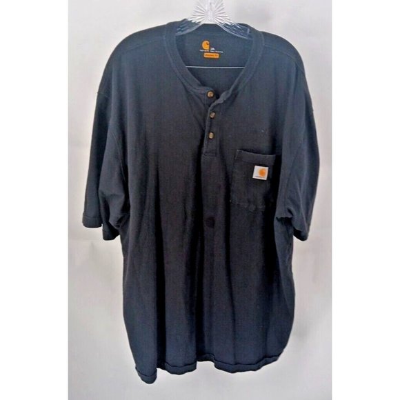 Carhartt Mens Henley Tee Shirt Size: 3XL Relaxed-Fit Short Sleeve - Picture 1 of 3